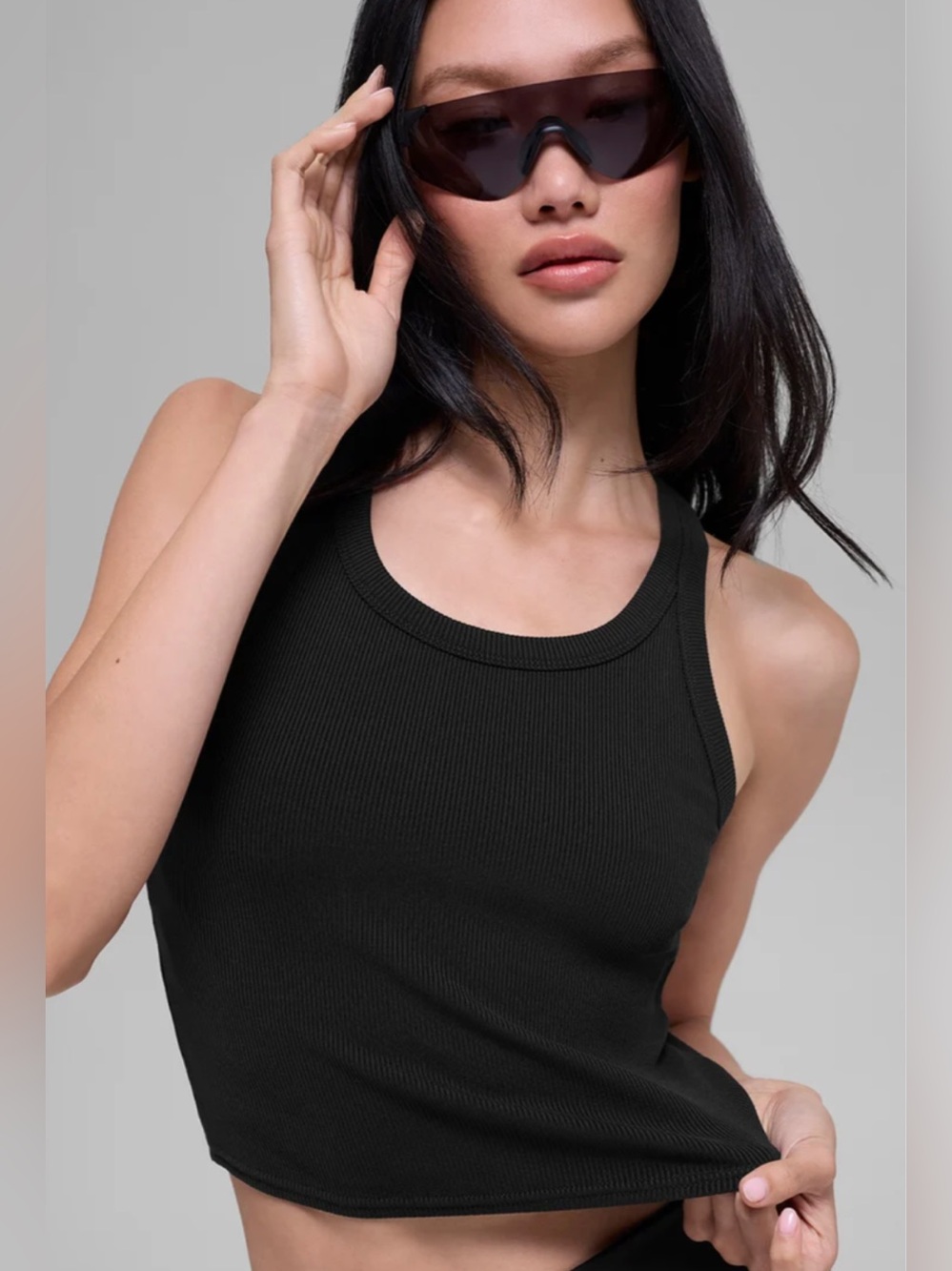Alo Yoga/ Ribbed Go Tank/ Large/ Black/ Preloved- Great Condition